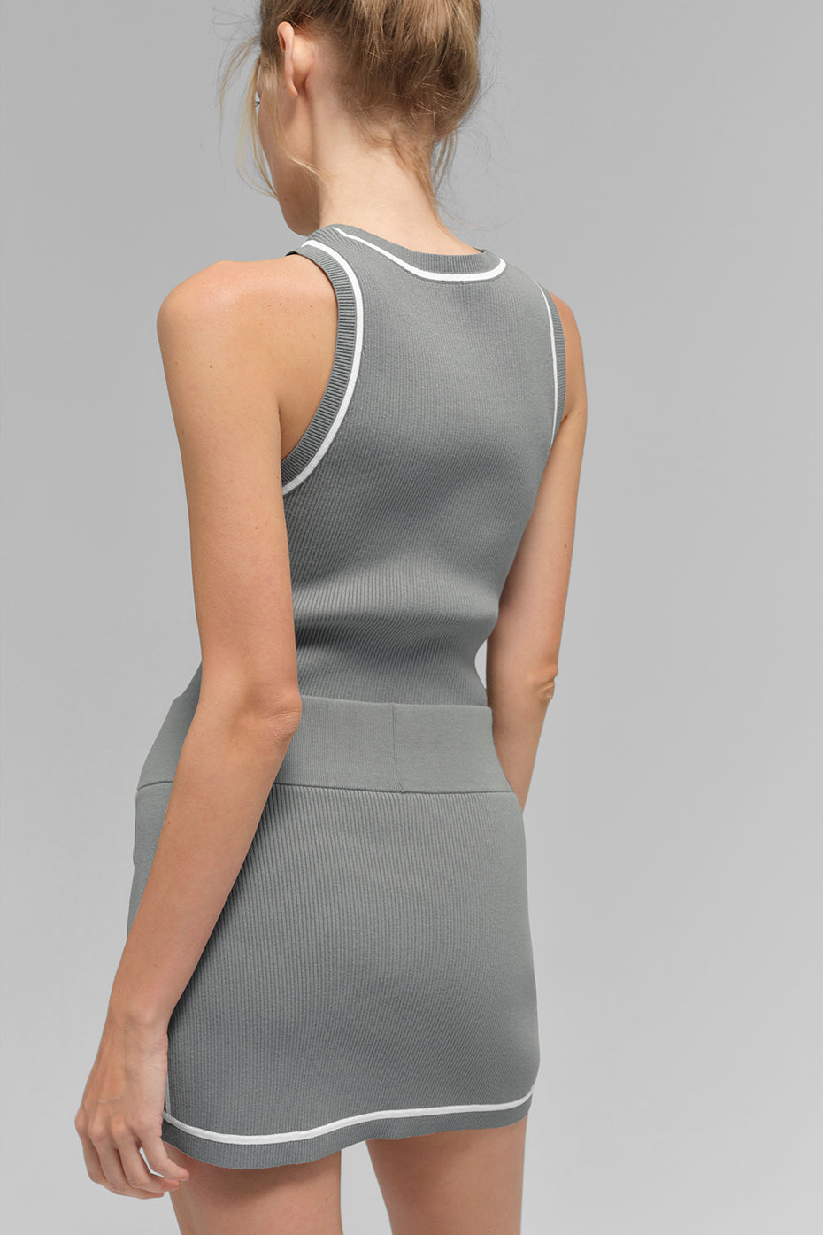 Highline ribbed knit mini skirt