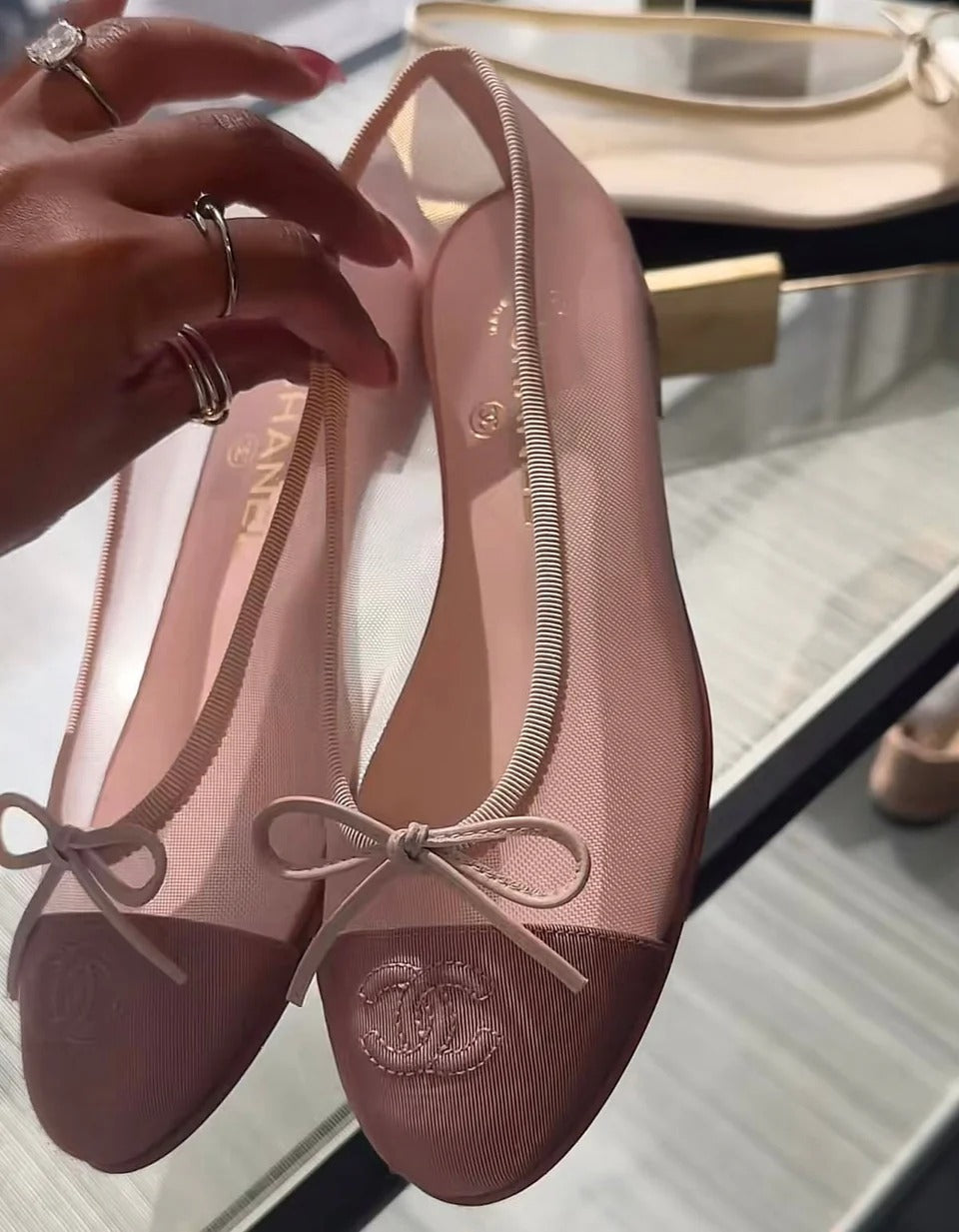 Pink mesh ballerina