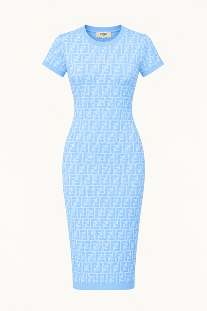 F dress white blue