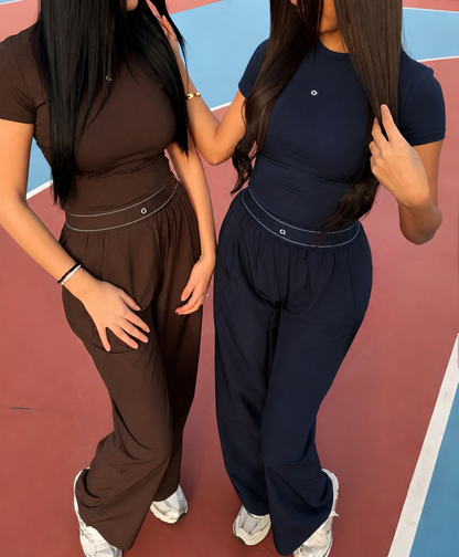 Top + trouser set with logo