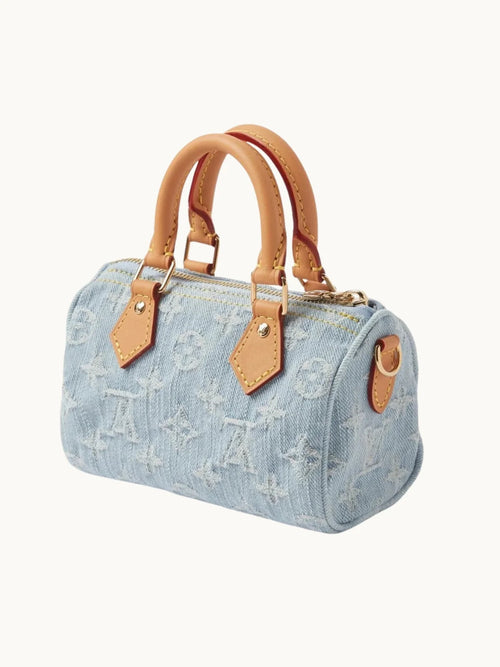 Denim duffle bag
