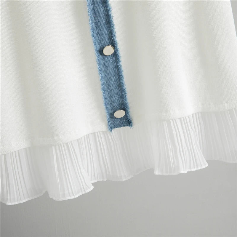 Sandro white jean dress