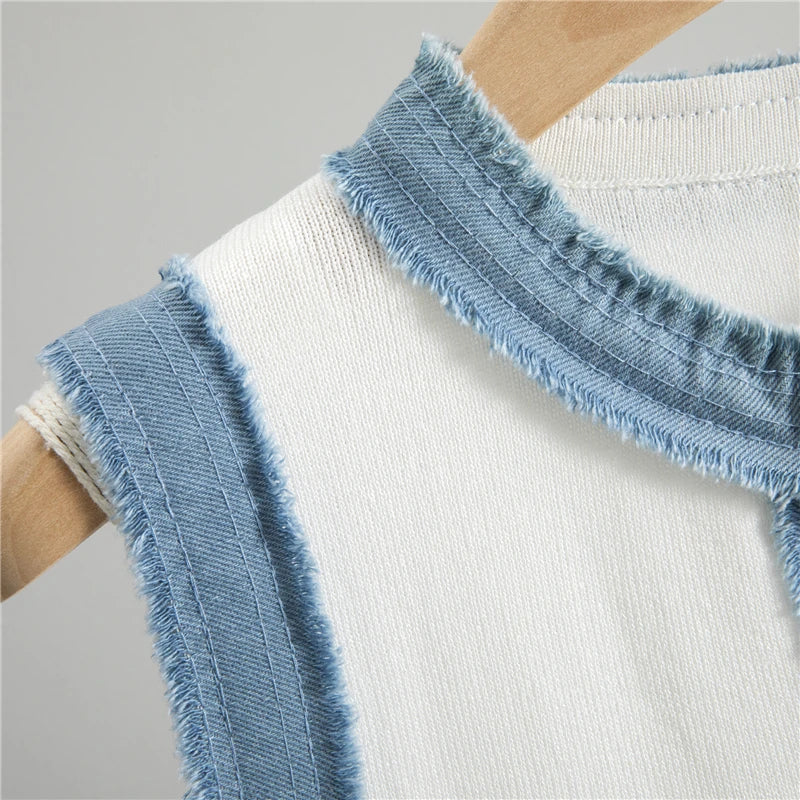 Sandro white jean dress