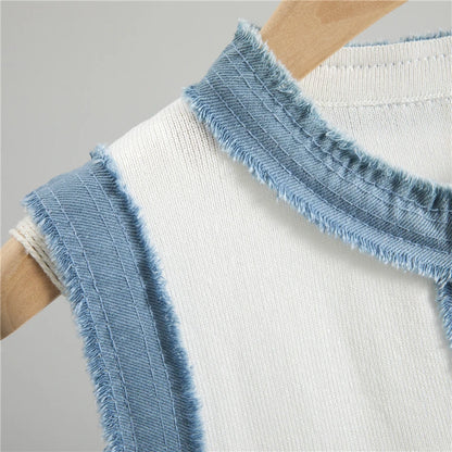 Sandro white jean dress