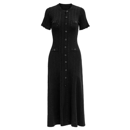 Sandro classic button knit dress