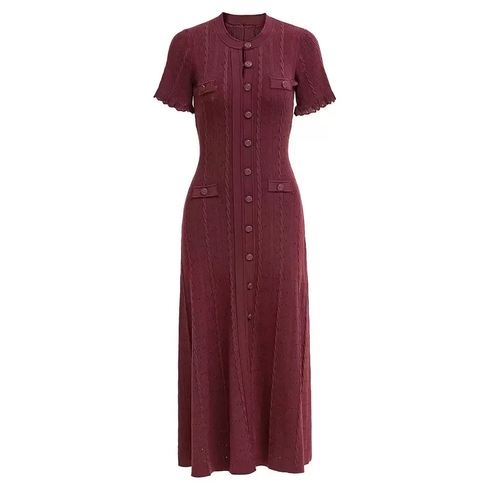 Sandro classic button knit dress