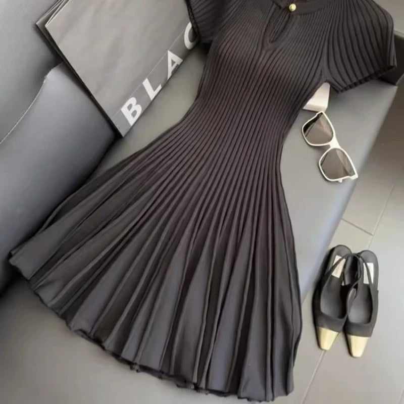 Knit brown dress