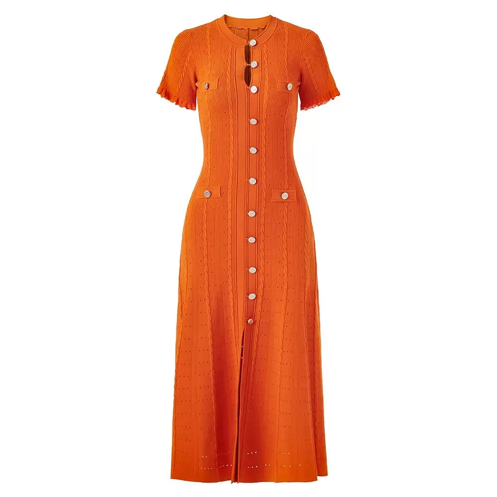 Sandro classic button knit dress
