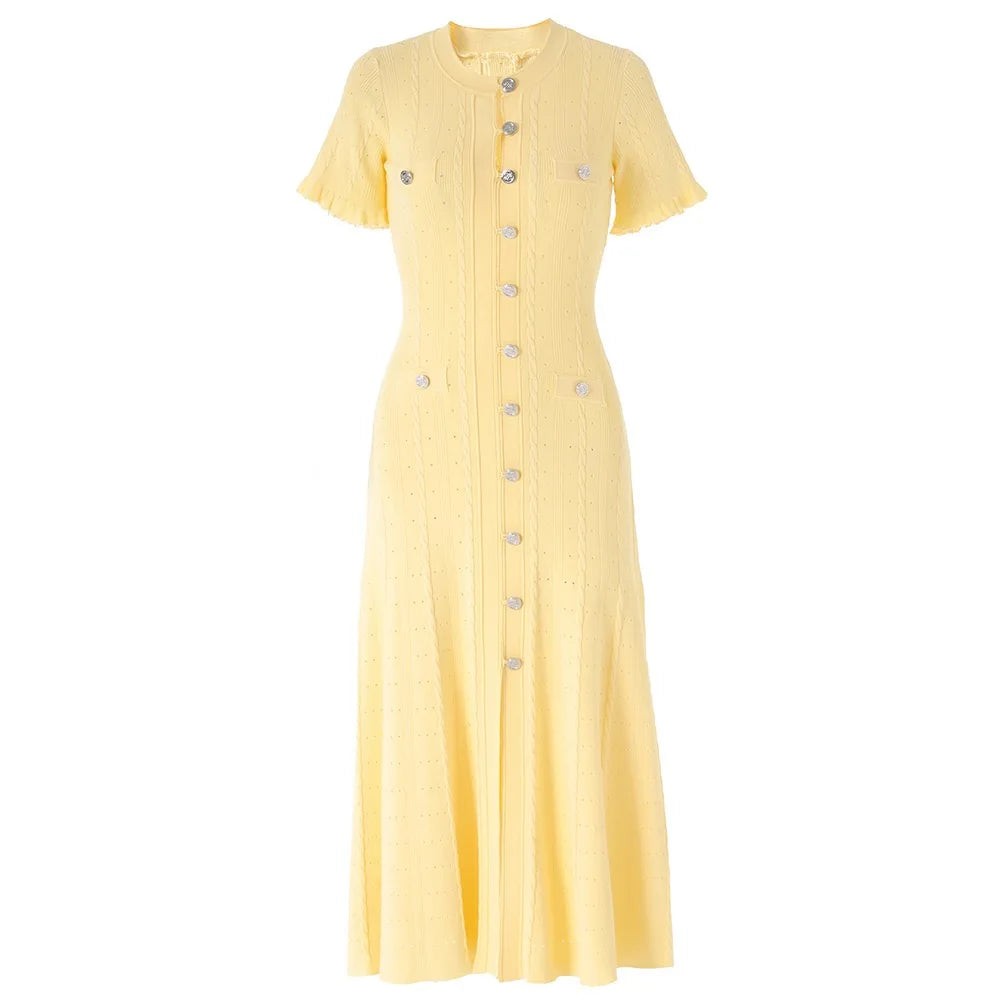Sandro classic button knit dress