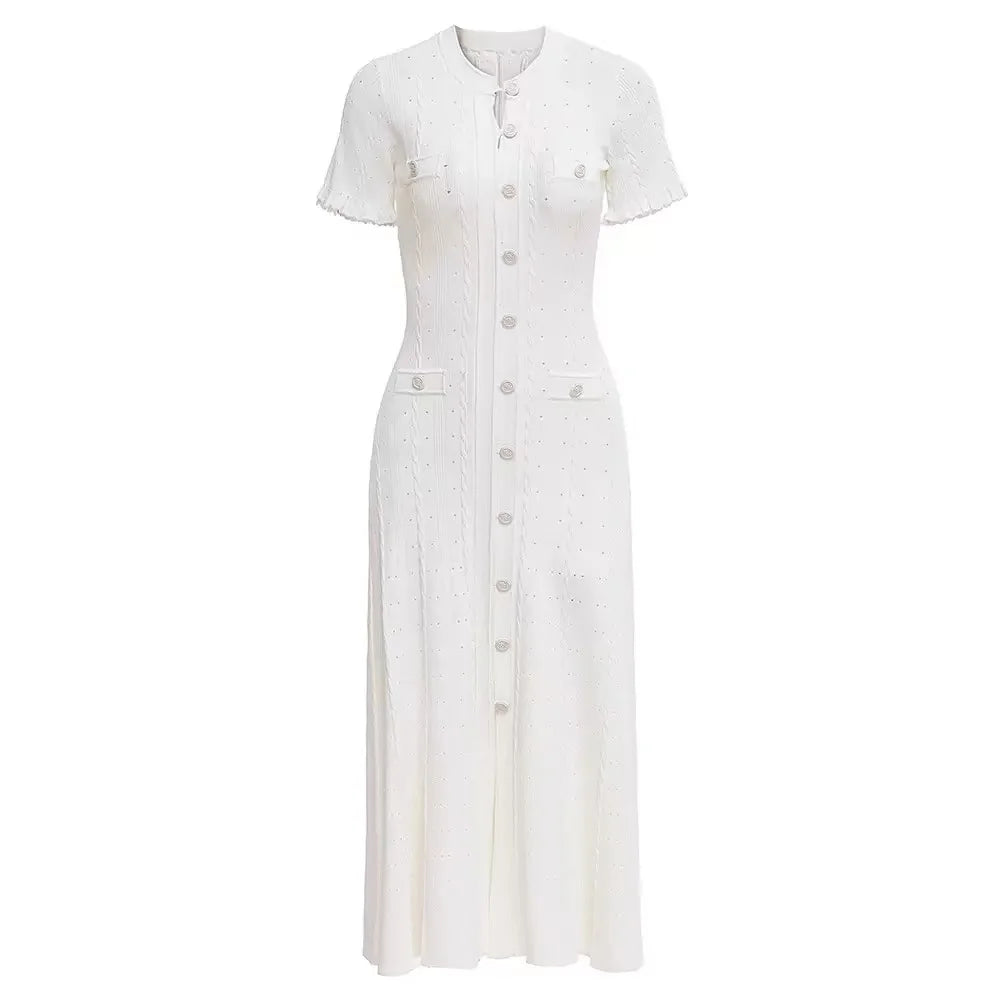 Sandro classic button knit dress