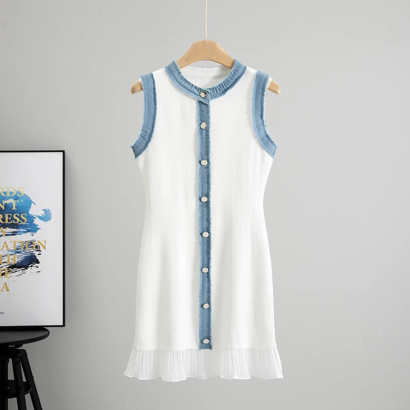 Sandro white jean dress