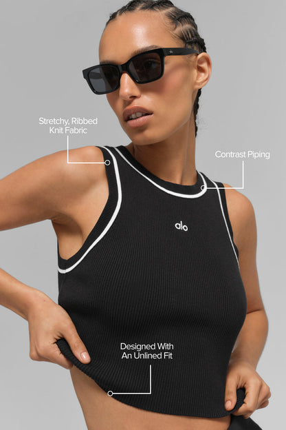 Highline ribbed knit cropped tank top