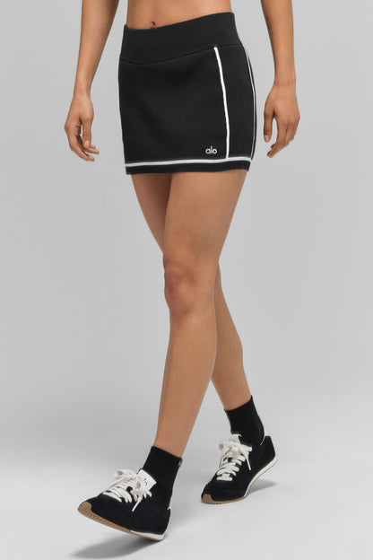 Highline ribbed knit mini skirt