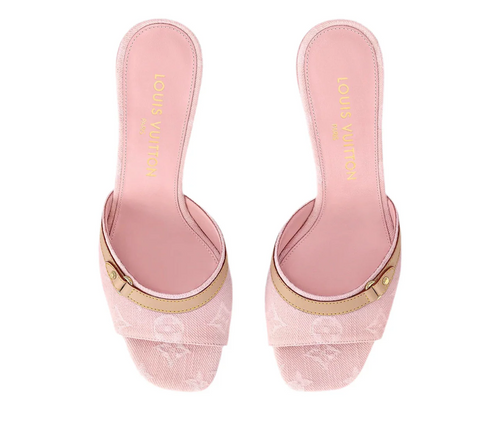 Pink denim heel