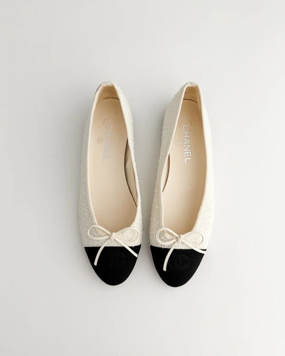 Black white texture ballerina